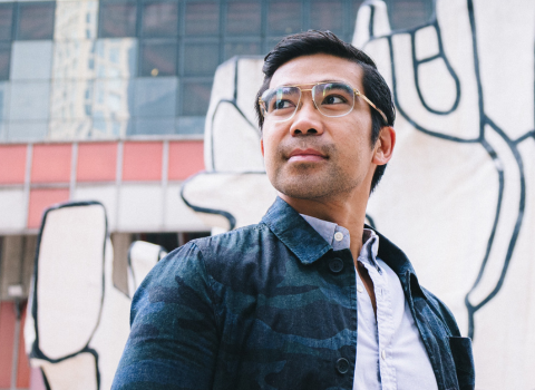 JR Runez headshot taken at the iconic Thompson Center, the location of Google's new campus.