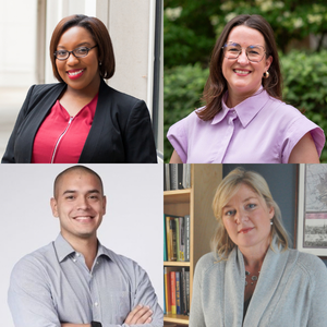 Collage of professional headshots of four Northwestern SPS undergraduate alums featured in this story: Dallas FitzPatrick, Ellen Gladish, Santi Haag, and Patricia Pendry.